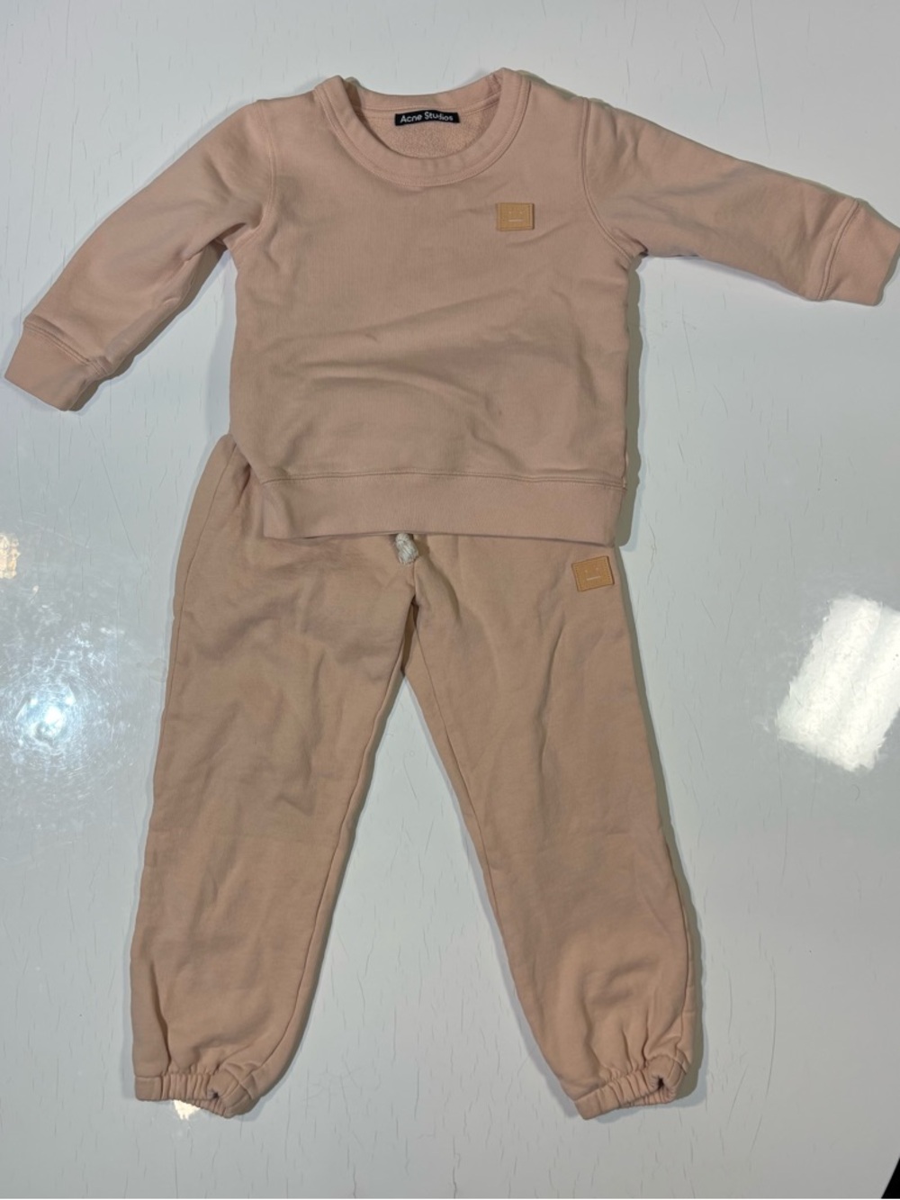 Acne Kids Beige Two-Piece Sweatshirt & Joggers Set